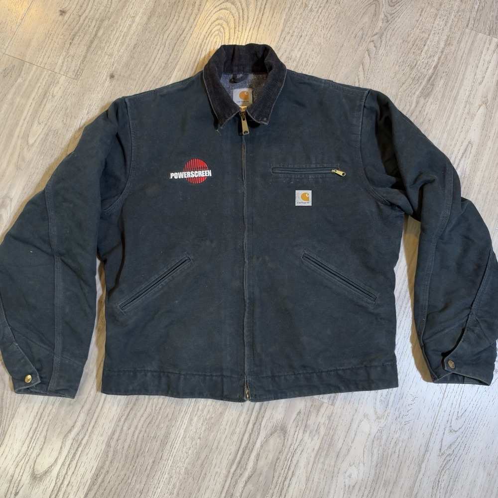 Vintage Carhartt Detroit Jacket J01 BLK Blanket Lined Mens Size 42 Black 25x24